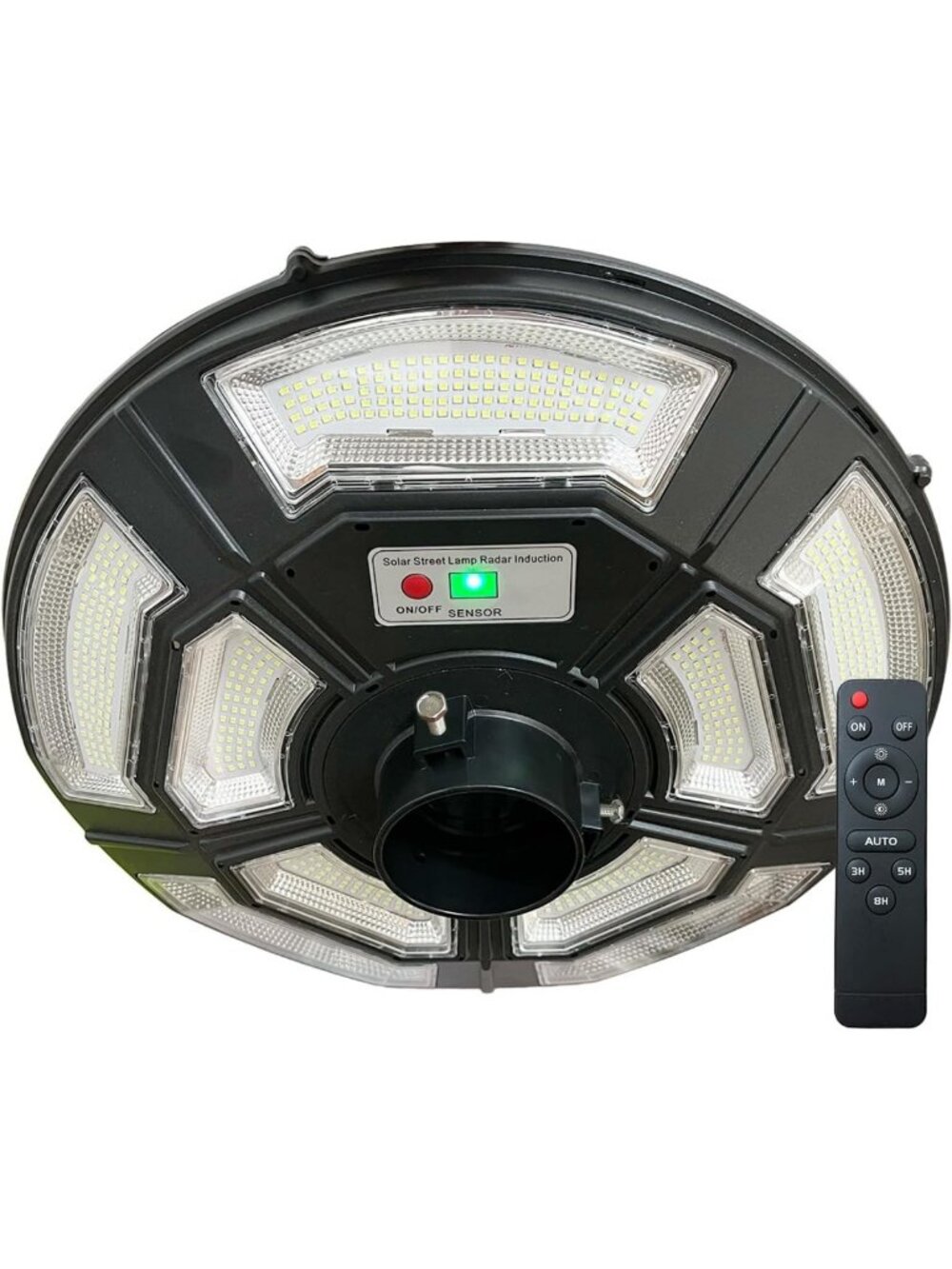 16.5” Solar Outdoor Lamp Post Light - Fits 2-3/8” to 3” Poles, Garden Decor